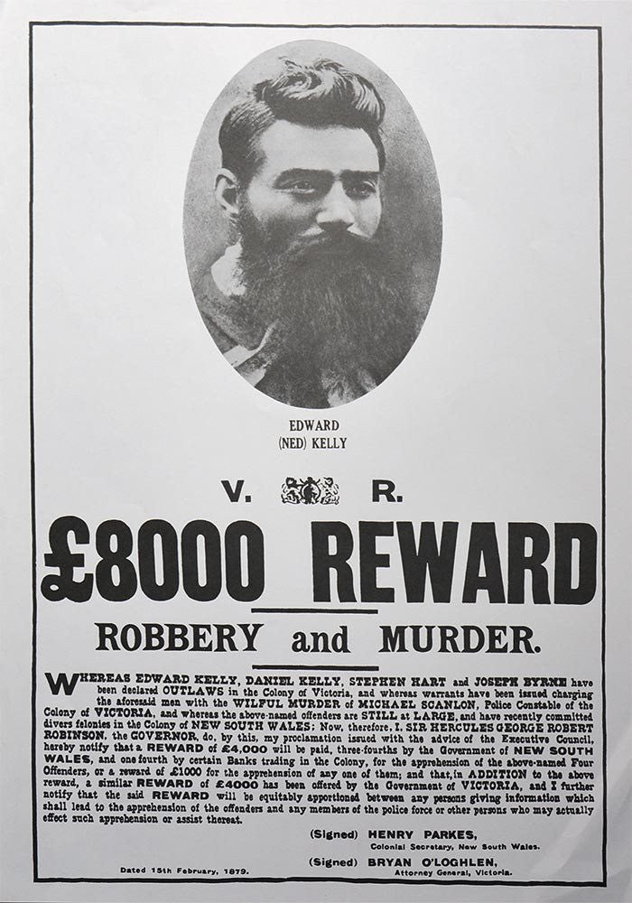 GENERAL-Ned Kelly 1879 Wanted Poster