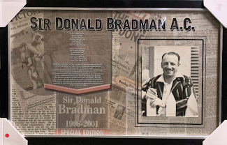 Bradman - Rare Unusual Don Bradman Signed Photos Framed