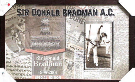 Bradman Walking onto MCG Framed/Signed Envelope by Bradman