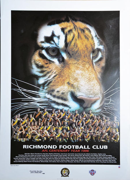 Richmond 2002 Team Poster with facimile signatures