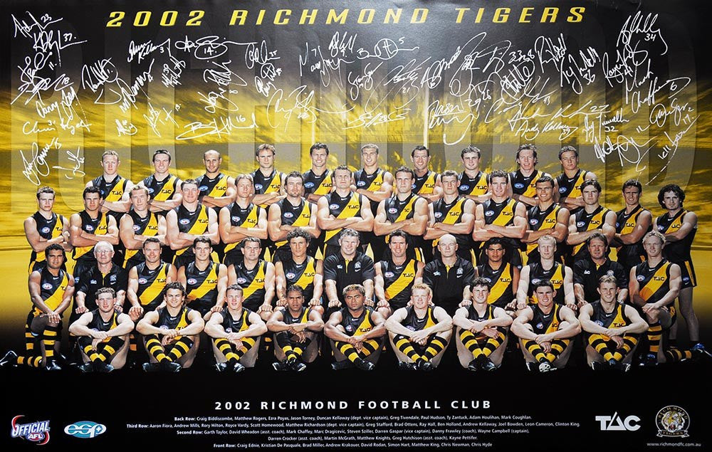 Richmond 2002 Team Poster with facimile signatures