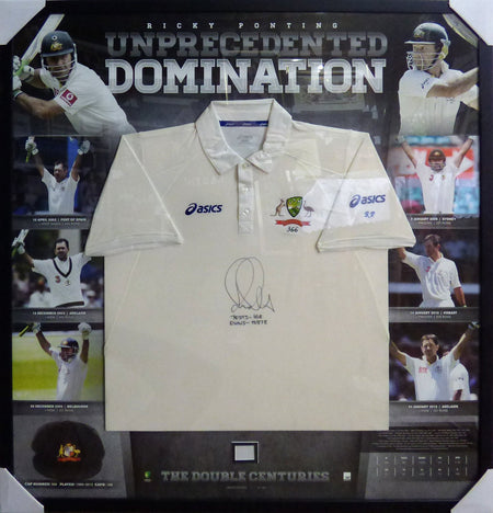 CRICKET-DOUBLE IMPACT-  Ricky Ponting and Michael Clark Signed Print Framed
