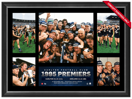 Carlton Blues Team Poster 1995 Premiers Matted Framed