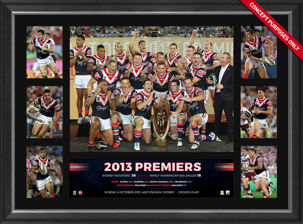 NRL- SYDNEY ROOSTERS 2013 NRL PREMIERS TRIBUTE FRAME