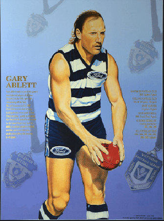 Geelong-Gary Ablett Senior Signed Print Framed