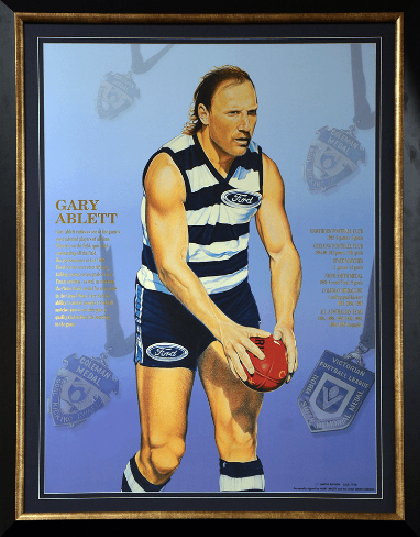 Geelong-Gary Ablett Senior Signed Print Framed