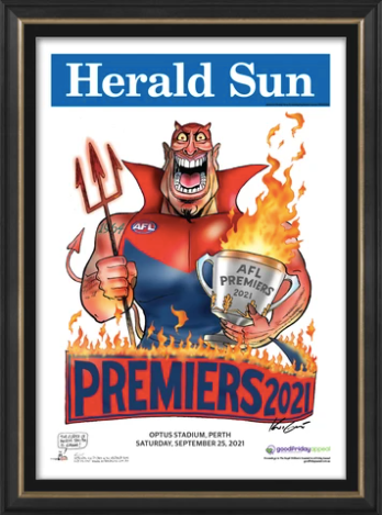 Melbourne Demons 2021 Premiership Poster Framed