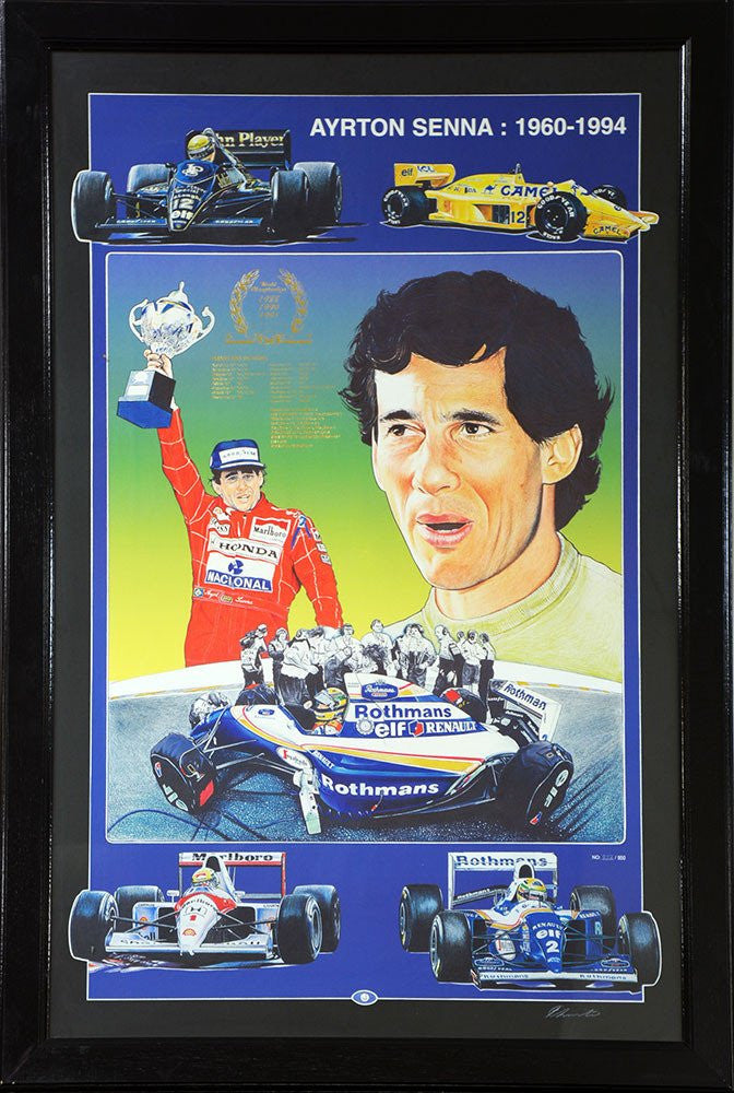 CAR RACING-Ayrton Senna Career Tribute Print/Framed
