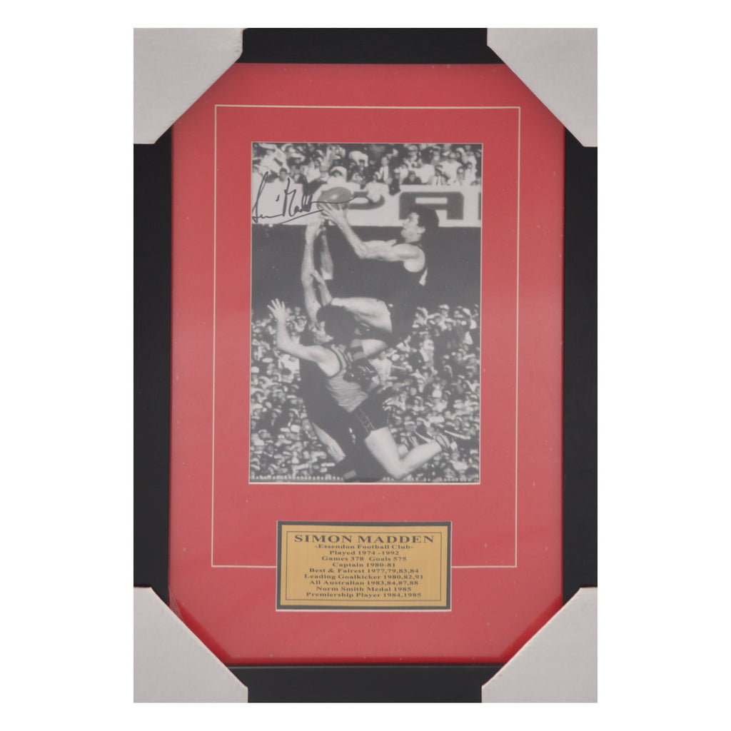 Legends of AFL/VFL Simon Madden. Signed and Framed Photo