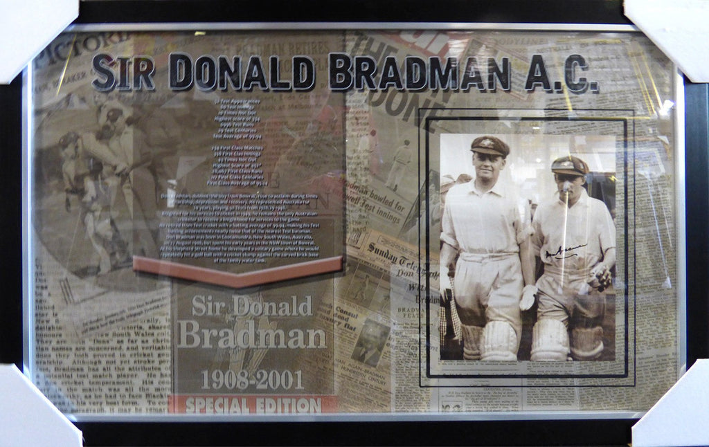 BRADMAN-Donald Bradman - Australian Captain Signed Framed Print