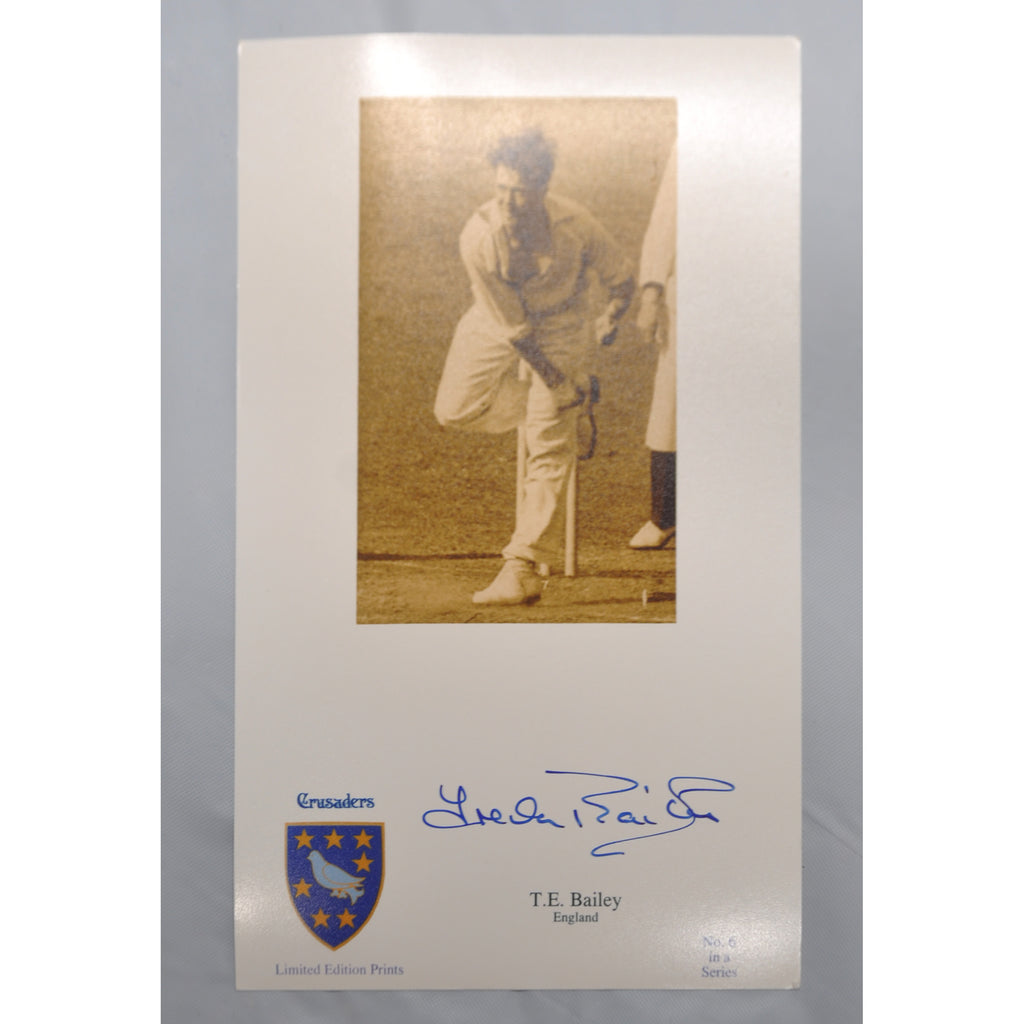 CRICKET-ENGLAND-TREVOR BAILEY CBE English Test Cricketer signed photo