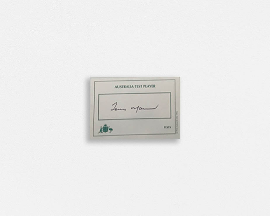Australian Test Cricketer card SIGNED - Tony MANN