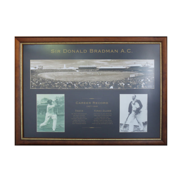 Bradman Playing at Sydney Cricket Ground- includes Signed Photo by Bradman