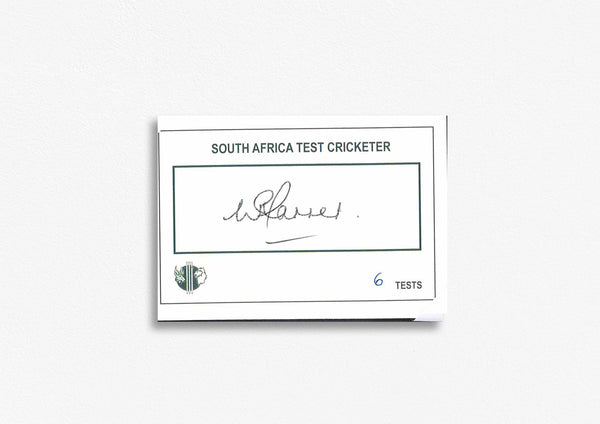 South African Test Cricketer Card Signed - W. Farrer