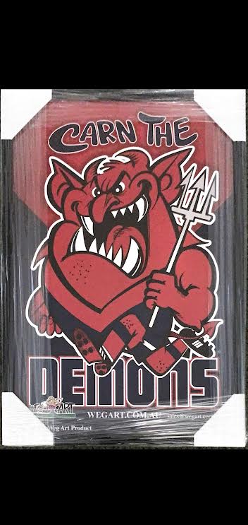 Melbourne Demons "Carn The Dees" WEG Art Poster/Framed