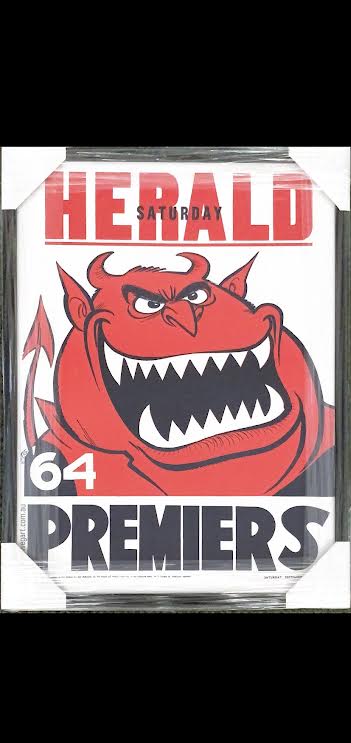 MELBOURNE Demons 1964 WEG Art Premiership Poster/Framed