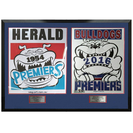 WESTERN BULLDOGS-2016 Premiers Facsimile Sportsprint Framed-"DogNation"