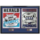 WESTERN BULLDOGS-2016 & 1954 Premiers WEG Posters - Framed