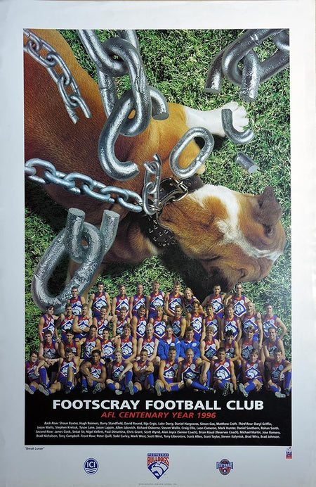 WESTERN BULLDOGS-2016 Premiers Facsimile Sportsprint Framed-"DogNation"