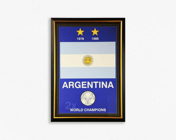 SOCCER-Argentina World Cup Champions 1978 1986 Poster Framed