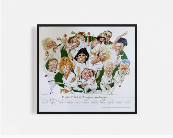 CRICKET-Characters Of Australian Cricket Poster - Signed by 11 Iconic Test Players