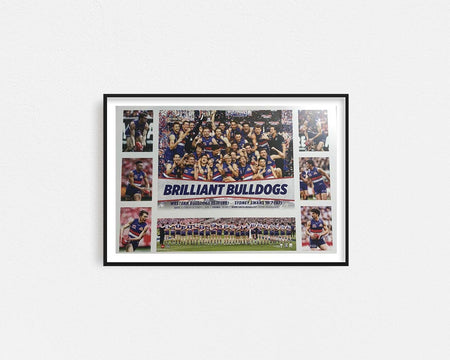 WESTERN BULLDOGS-2016 Premiers Facsimile Sportsprint Framed-"DogNation"