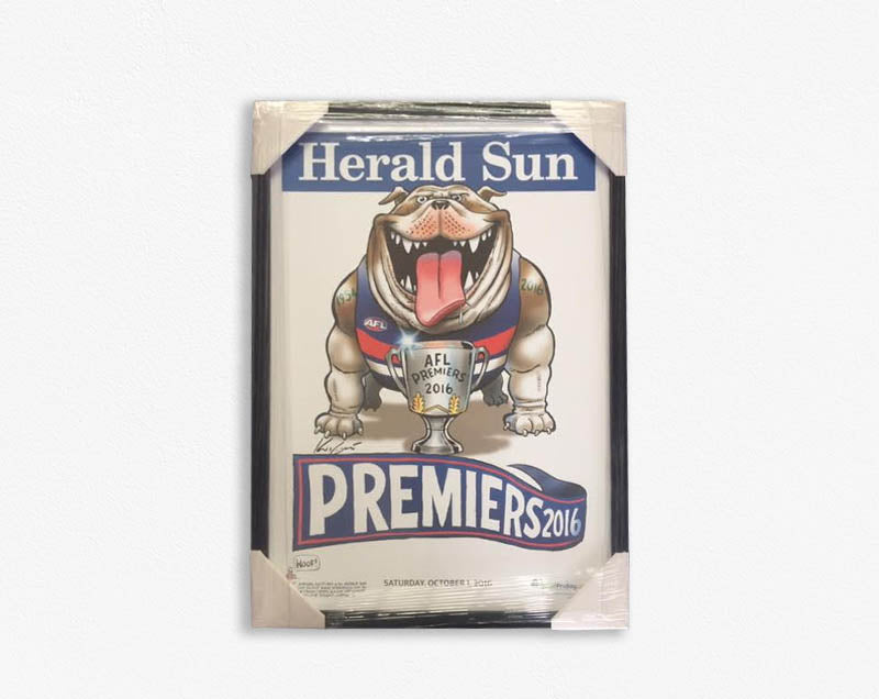 WESTERN BULLDOGS-2016 Premiers WEG Poster Framed