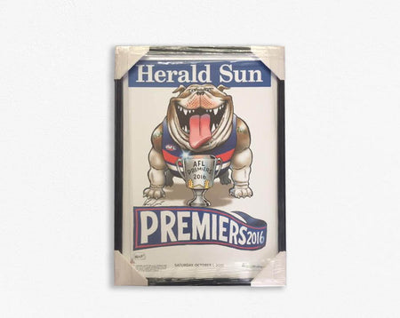 WESTERN BULLDOGS-2016 Premiers Facsimile Sportsprint Framed-"DogNation"