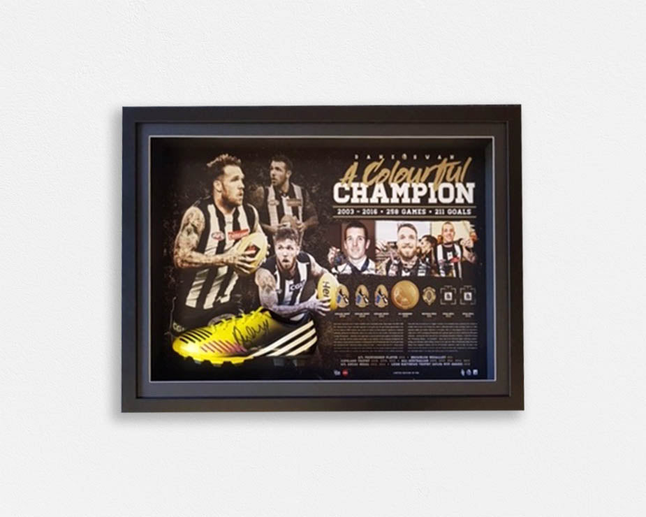 Collingwood-Dane Swan Signed Football Boot Tribute Frame
