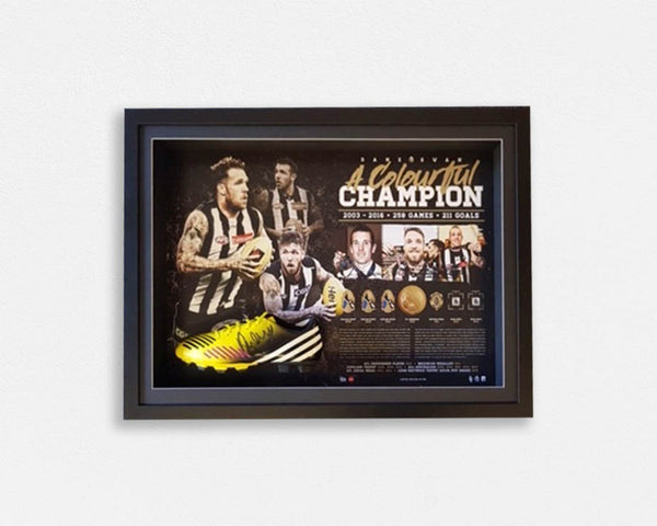Collingwood-Dane Swan Signed Football Boot Tribute Frame