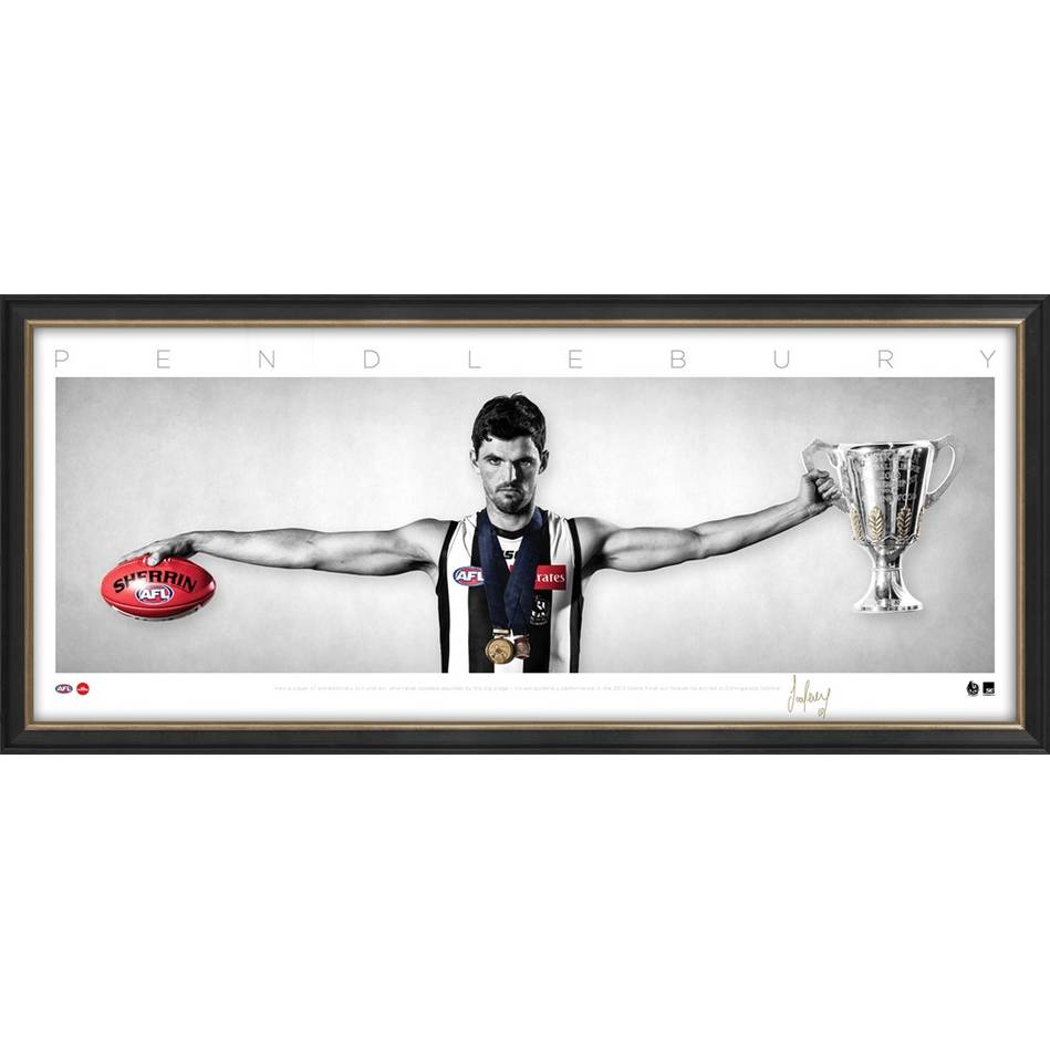 COLLINGWOOD- Scott Pendlebury Signed Collingwood Mini Wings Official AFL Print FRAMED