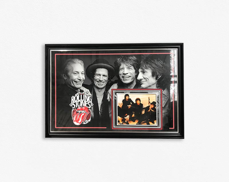 MUSIC-ROLLING STONES/FRAMED - Signed by band Members