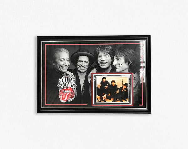 MUSIC-ROLLING STONES/FRAMED - Signed by band Members