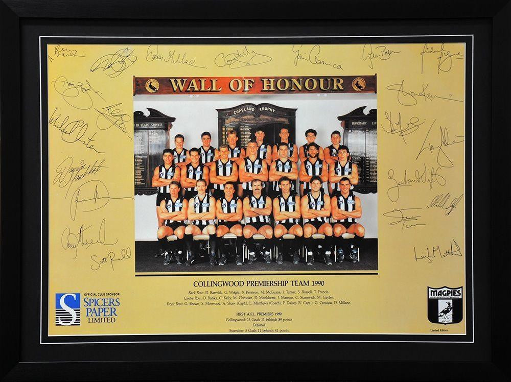 Collingwood 1990 Premiers Team Poster Framed