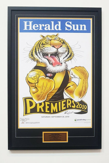 Richmond 2019 Mark Knight Poster Signed By Dustin Martin Framed
