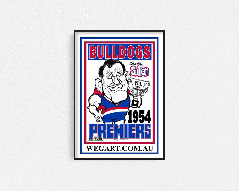 Western Bulldogs-Charlie Sutton 1954 WEG poster - FRAMED