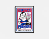 Western Bulldogs-Charlie Sutton 1954 WEG poster - FRAMED