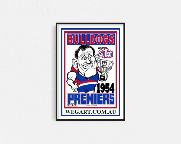 Western Bulldogs-Charlie Sutton 1954 WEG poster - FRAMED