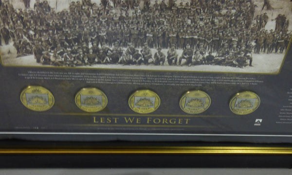 ANZAC's "Our Fallen Heroes" -  Framed/ Inc 4 Australian Rising Sun Medals