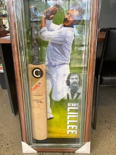 CRICKET-Dennis Lillie signed willow bat