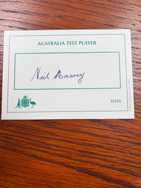 Australian Test Cricket Captain Cards Signed By Neil Harvey