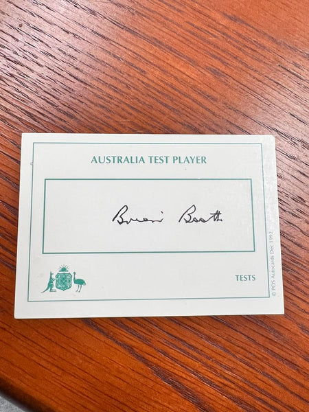 Australian Test Cricket Captain Cards Signed By Brian Booth