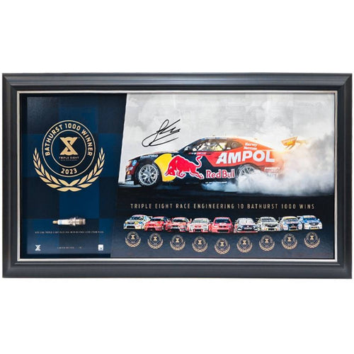 MOTOR RACING-Shane van Gisbergen Signed 2023 Bathurst Champion Race-Used Spark Plug Display