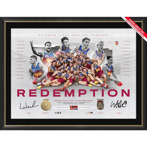 BRISBANE-Lachie Neale and Will Ashcroft 2024 Premiers Dual Signed Lithograph