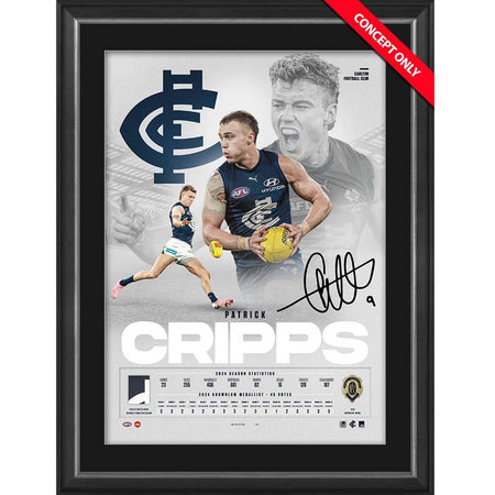 CARLTON-Patrick Cripps 2022 Brownlow Medal Signed Piece of Action Lithograph