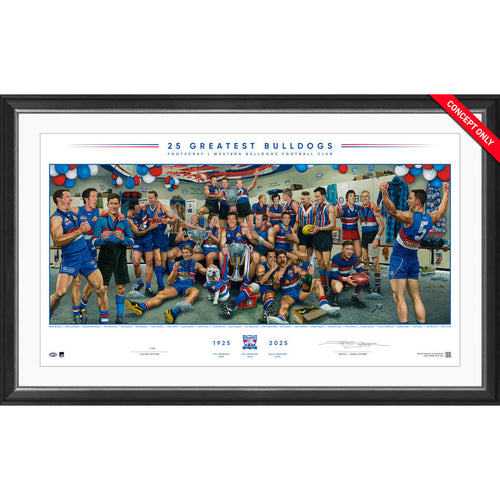 "25 Greatest Bulldogs" by Jamie Cooper Lithograph