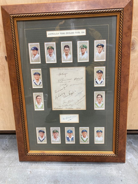 BRADMAN-Walking onto MCG/Signed envelope with coin Framed