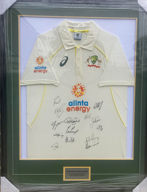 CRICKET-2022/2023 Australian Test Team Signed Shirt Framed