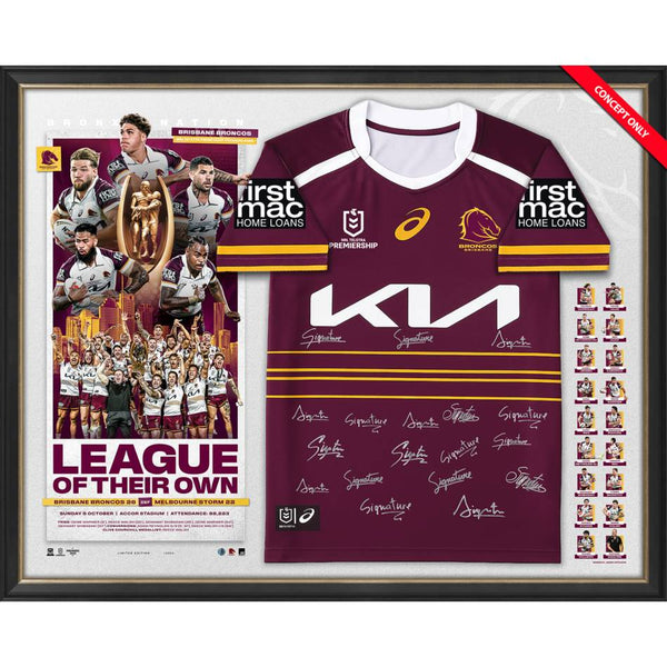 NRL-BRISBANE BRONCOS 2025 Premiership Team Signed Jersey