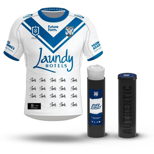 CANTERBURY-BANKSTOWN BULLDOGS 2024 SQUAD SIGNED JERSEY UNFRAMED